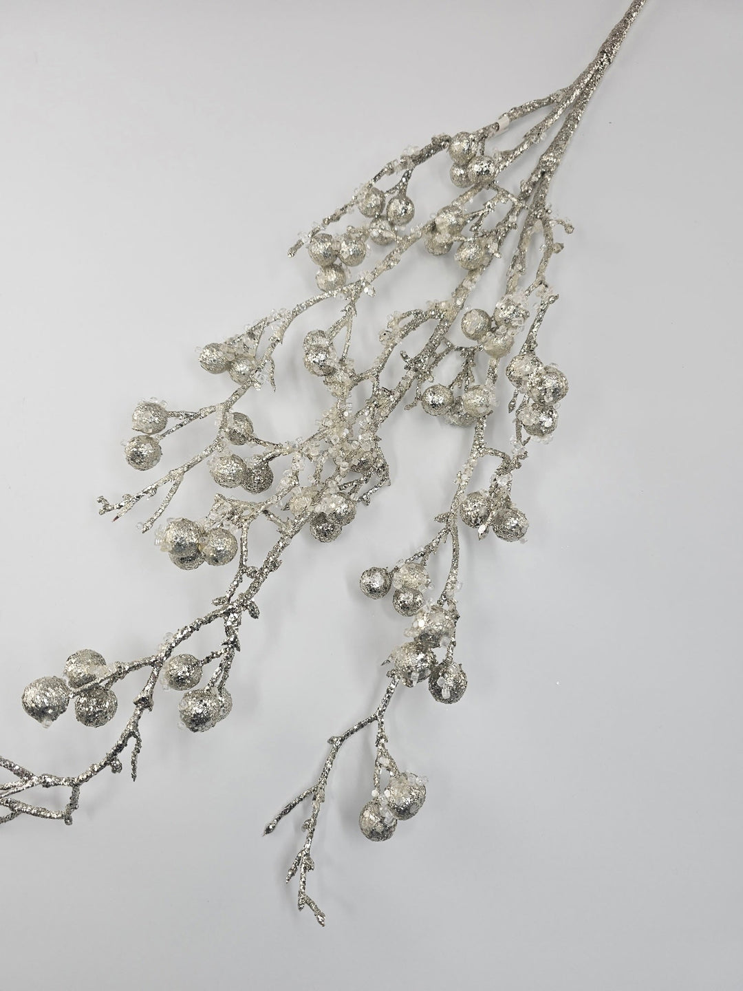 Iced platinum twig and berry spray - Greenery MarketXG1057 - PT