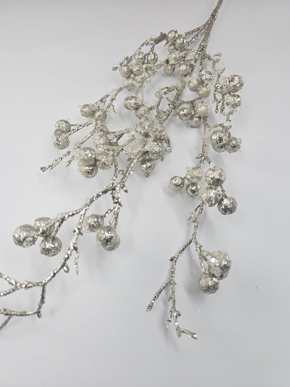 Iced platinum twig and berry spray - Greenery MarketXG1057 - PT