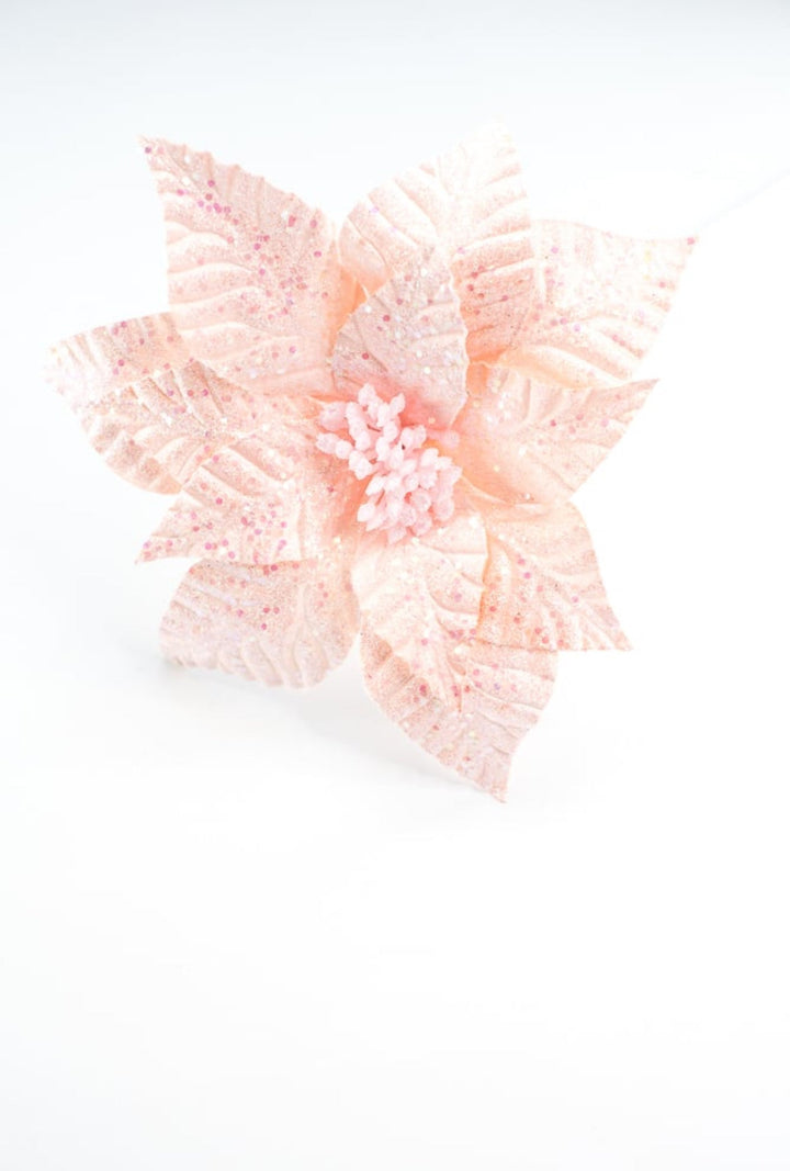 Iridescent glitter poinsettia - Greenery MarketXS410522