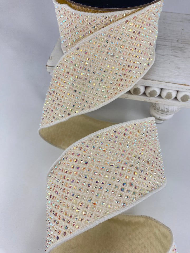 Iridescent Sparkle Farrisilk Wired Ribbon - 3" - Greenery MarketRK698 - 44