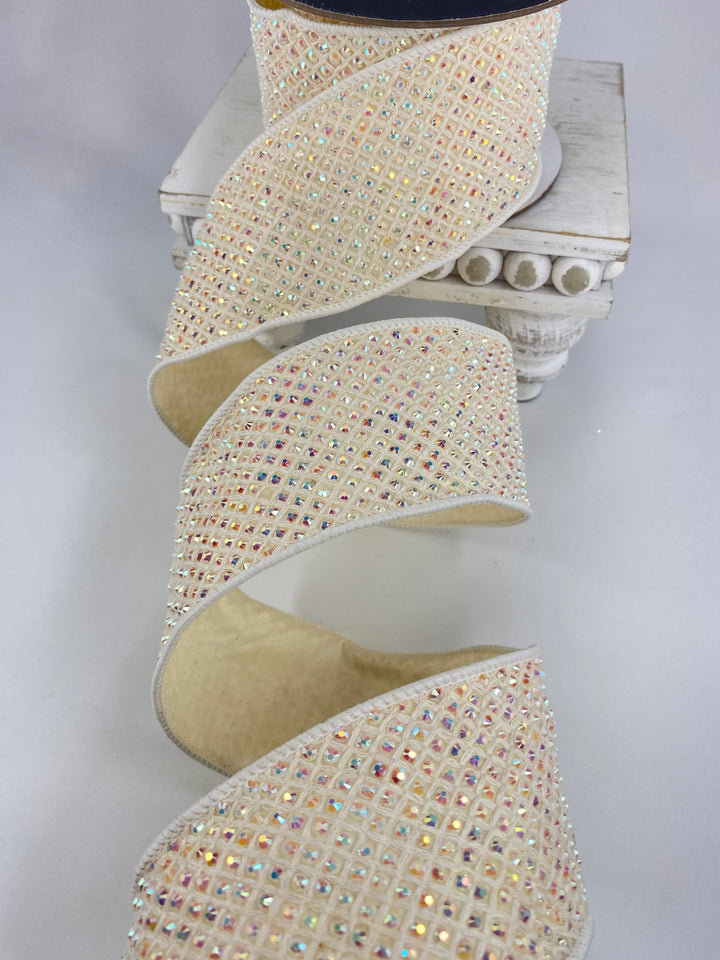 Iridescent Sparkle Farrisilk Wired Ribbon - 3" - Greenery MarketRK698 - 44