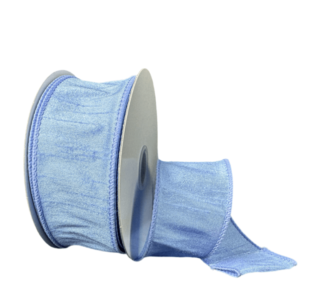 Iris solid wired faux dupioni 1.5” - Greenery MarketWired ribbon72434 - 09 - 32