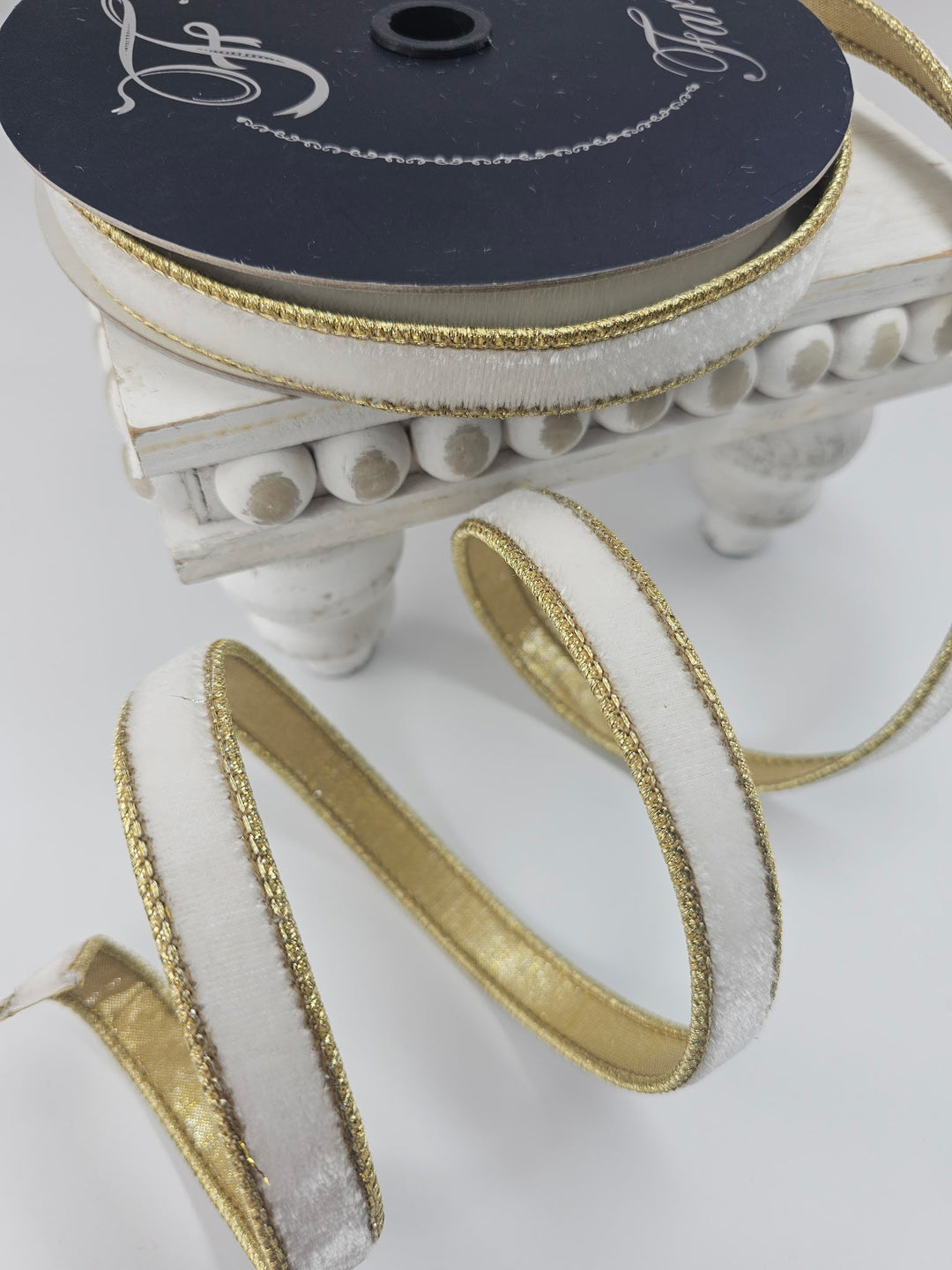 Ivory Flashy Velvet Farrisilk Wired Ribbon - .75" - Greenery MarketRibbons & TrimRG074 - 62