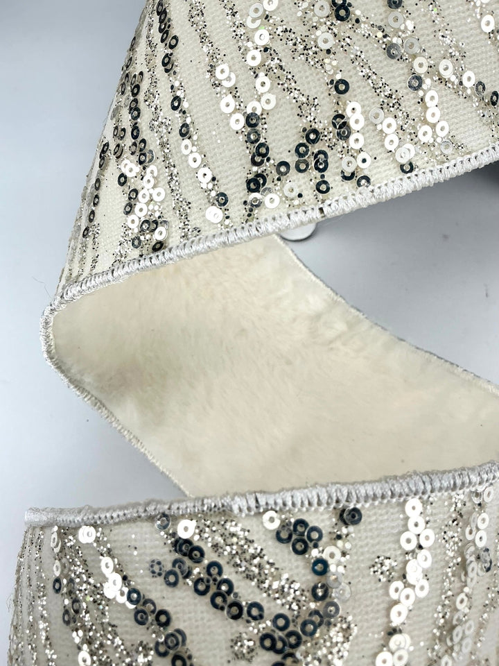 Ivory Shimmer wired ribbon 4” - Greenery MarketRibbons & Trim240076