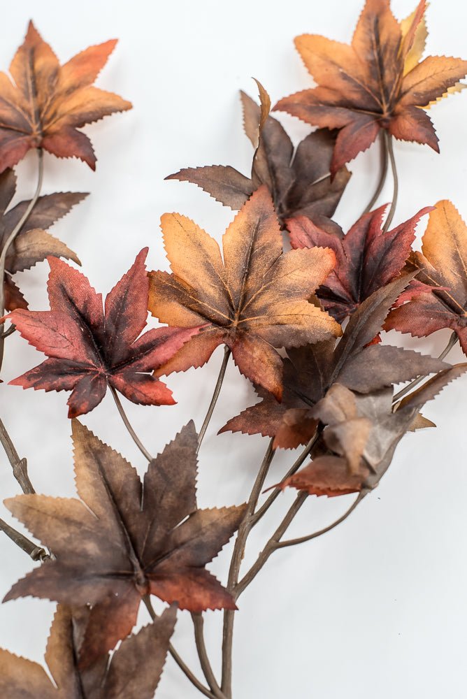 Japanese maple leaf spray - Rust Brown - Greenery MarketArtificial FloraFL7027 - RTBRN