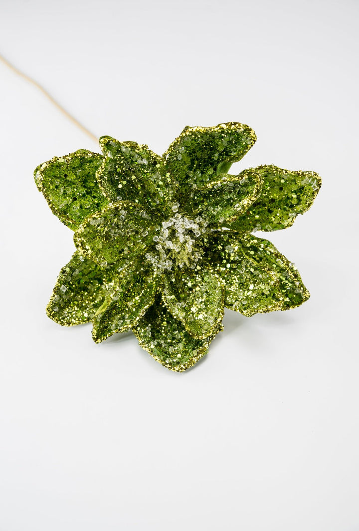 Jeweled and beaded magnolia stem - green - Greenery MarketXg903 - G