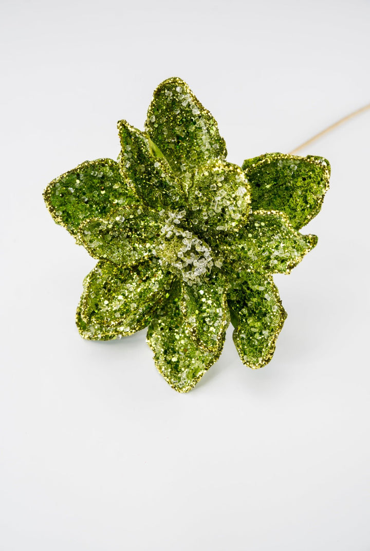 Jeweled and beaded magnolia stem - green - Greenery MarketXg903 - G