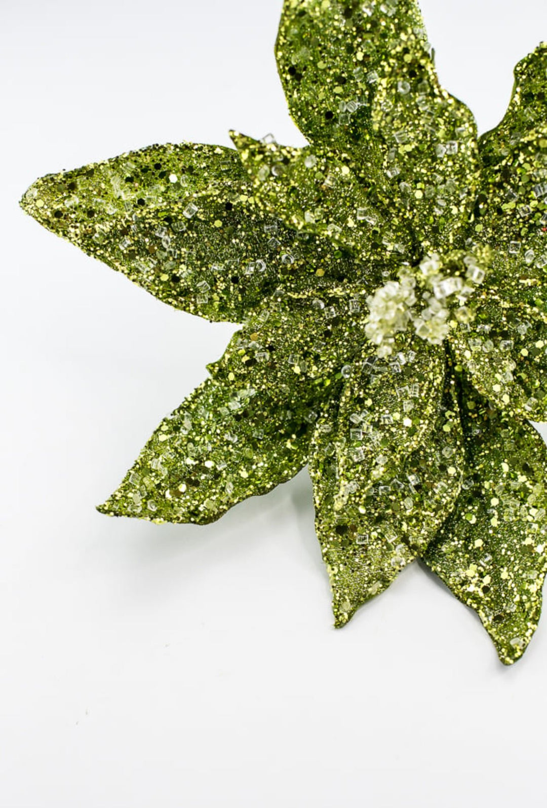 Jeweled and beaded poinsettia stem - green - Greenery MarketXg902 - G
