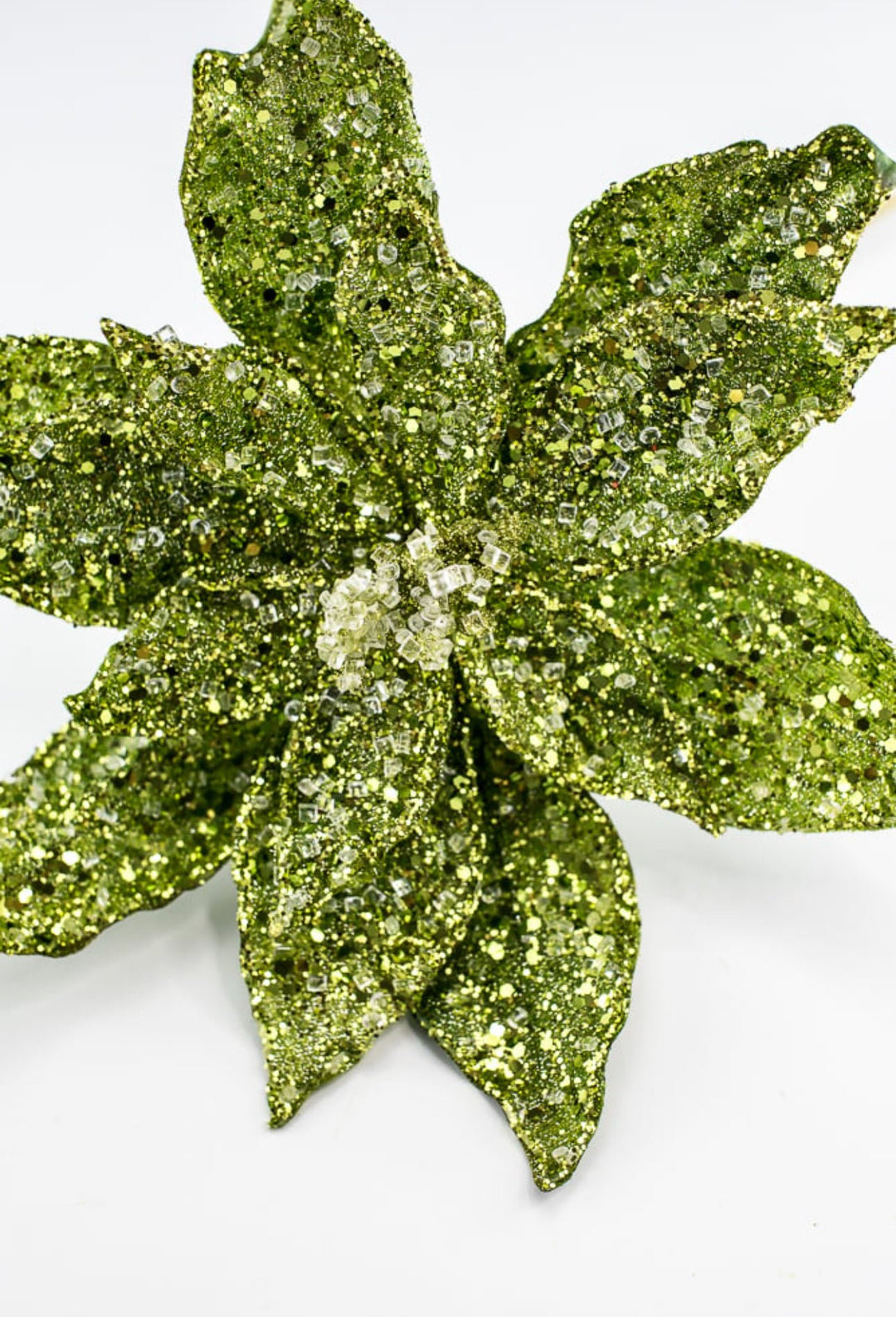Jeweled and beaded poinsettia stem - green - Greenery MarketXg902 - G
