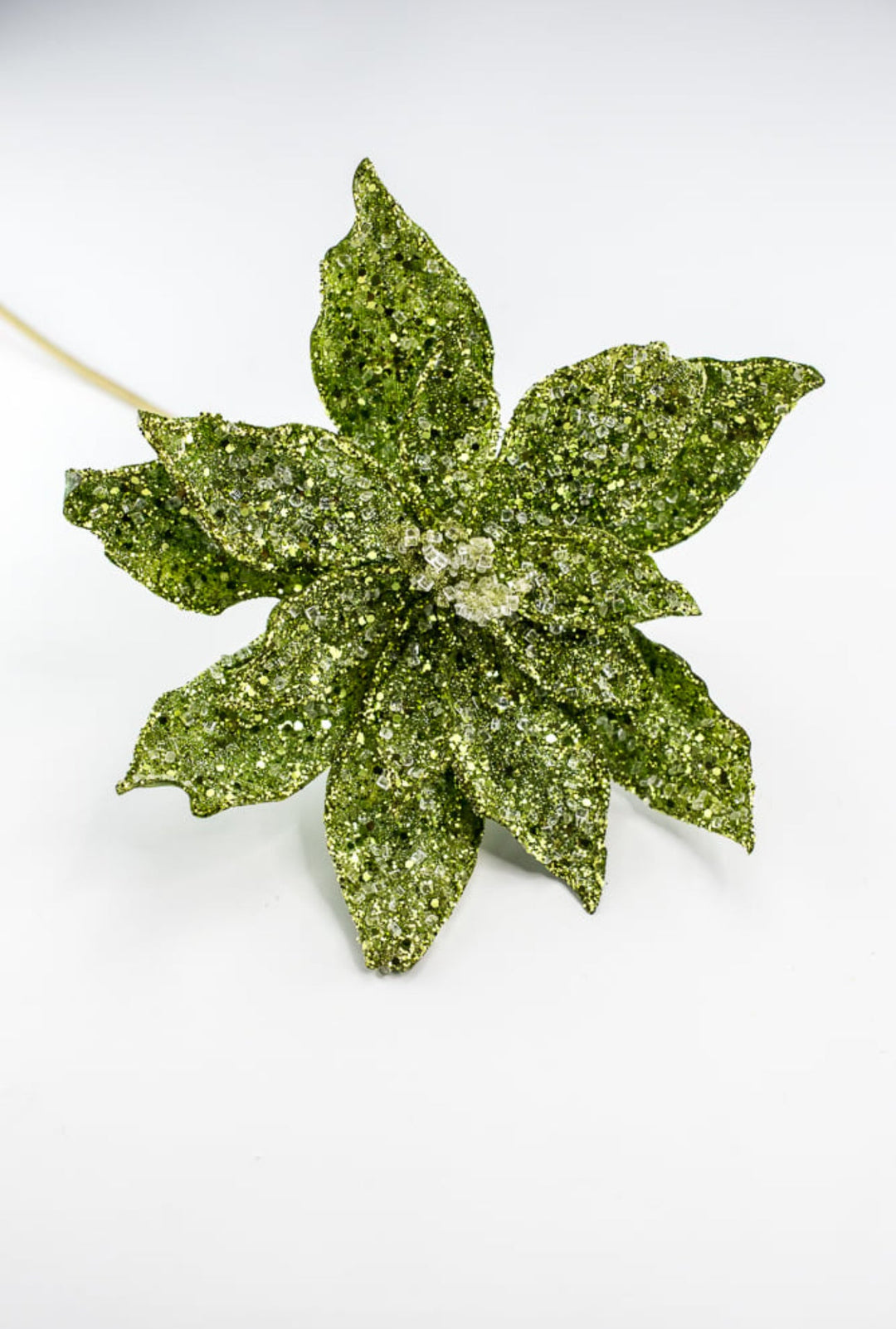 Jeweled and beaded poinsettia stem - green - Greenery MarketXg902 - G