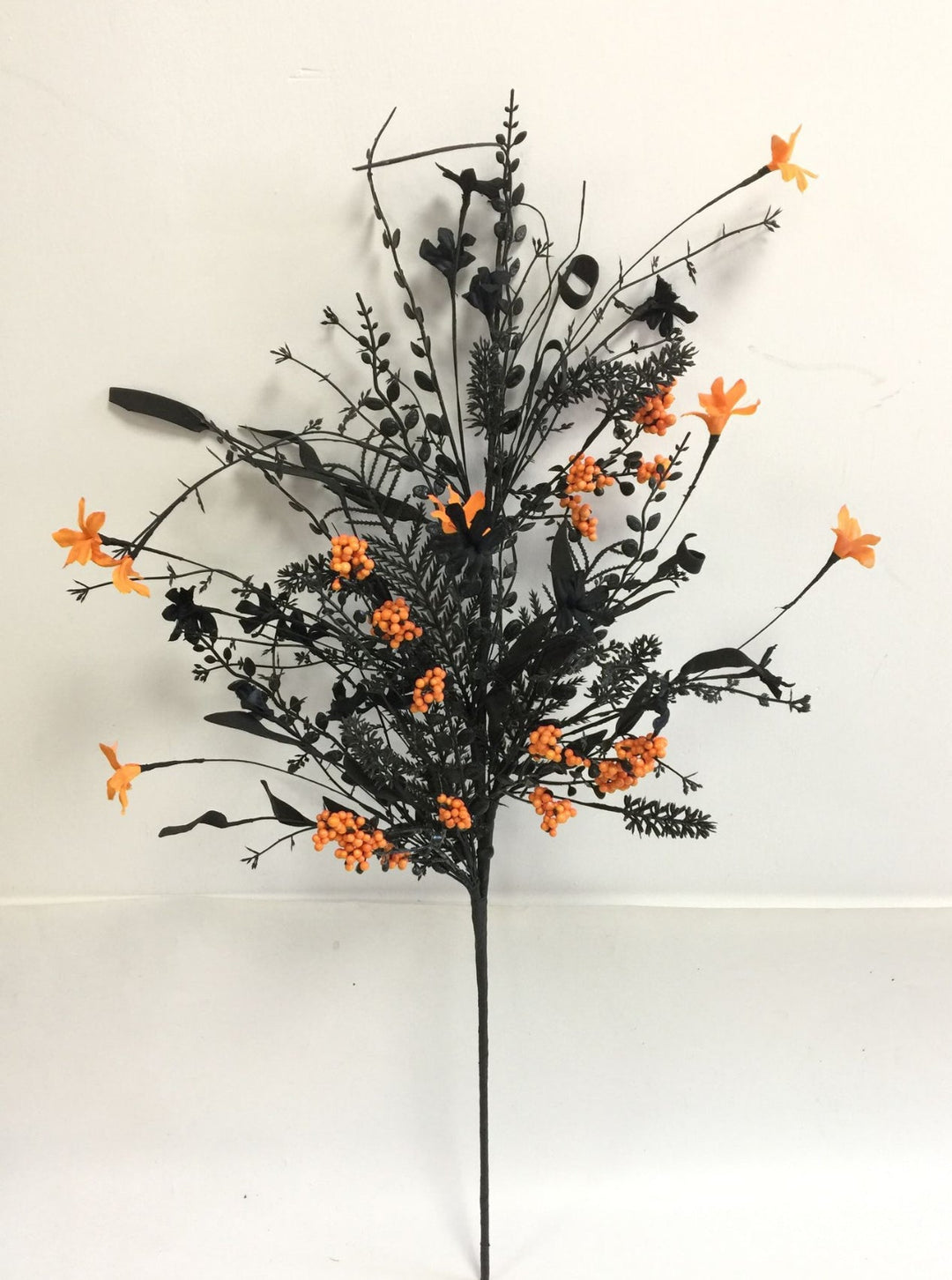 Large, Halloween Fern and berry spray - black and orange - Greenery MarketArtificial Flora65267 - BKOR