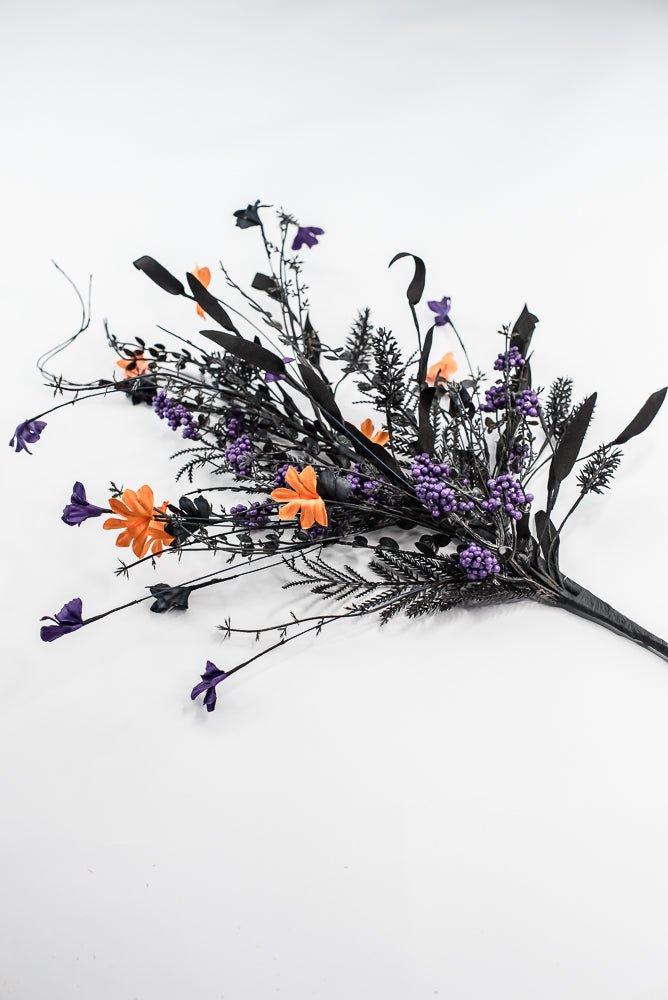 Large, Halloween Fern and berry spray - black, orange, and purple - Greenery MarketArtificial Flora65267 - PUPR