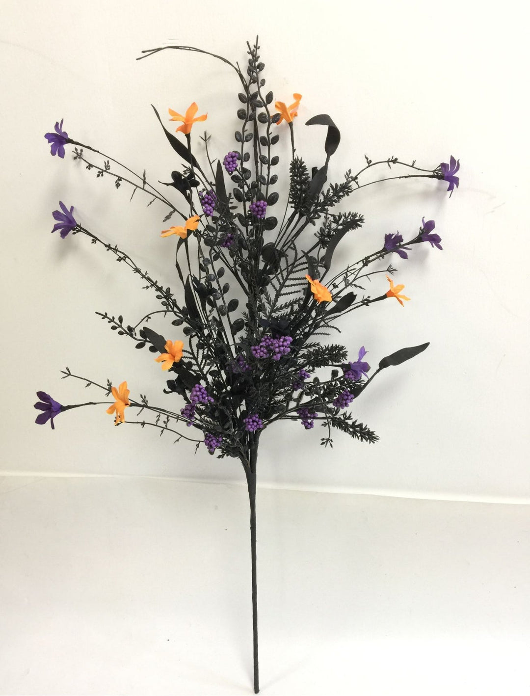 Large, Halloween Fern and berry spray - black, orange, and purple - Greenery MarketArtificial Flora65267 - PUPR