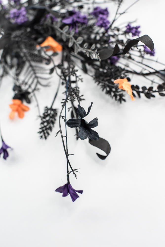 Large, Halloween Fern and berry spray - black, orange, and purple - Greenery MarketArtificial Flora65267 - PUPR