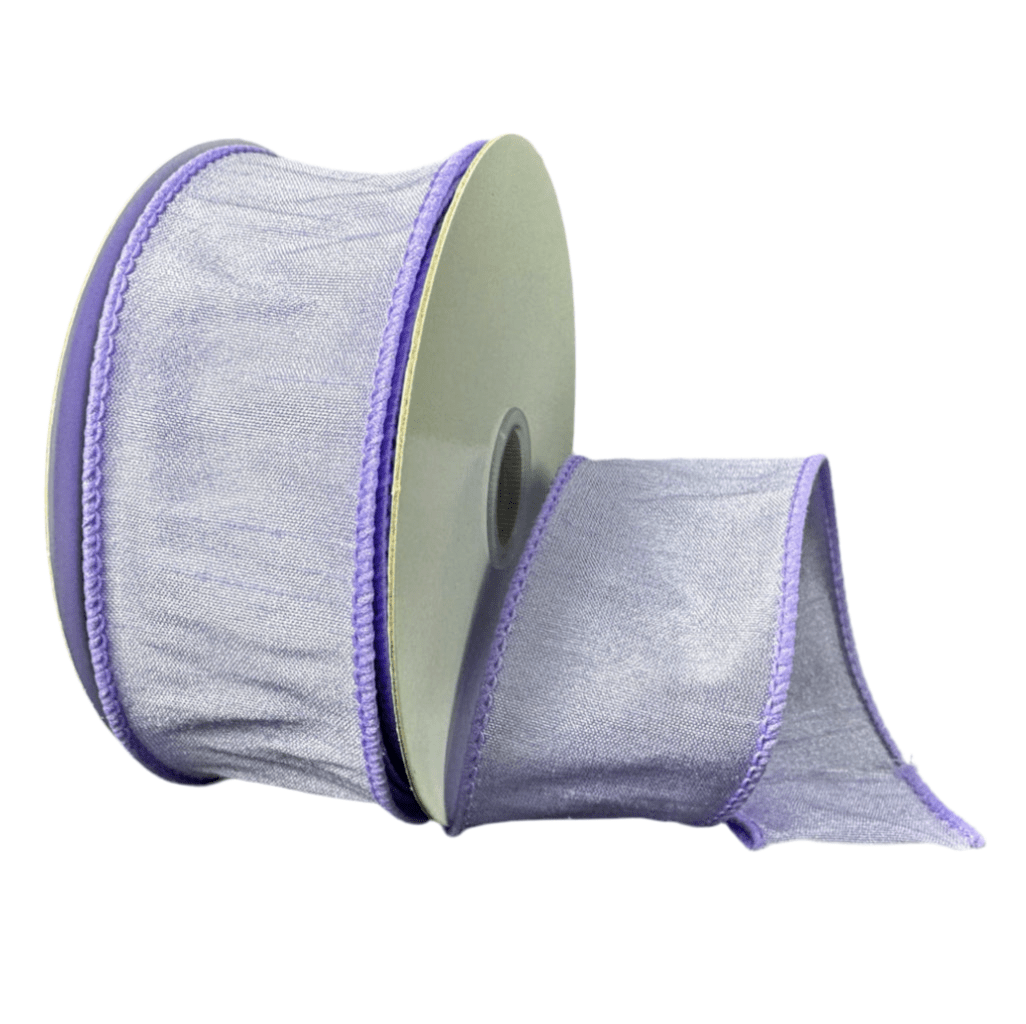 Lavender solid wired faux dupioni 1.5” - Greenery MarketWired ribbon72434 - 09 - 30