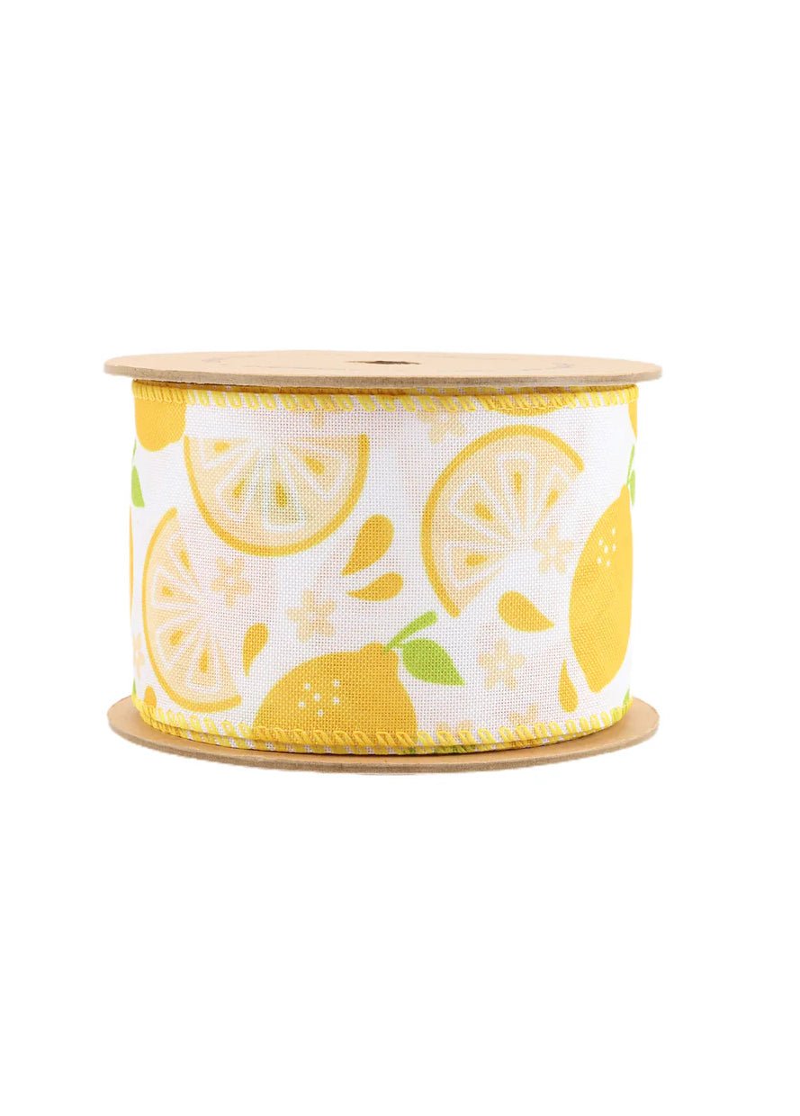 Lemons wired ribbon, 2.5” - Greenery MarketWired ribbon9318W - 640 - 63E