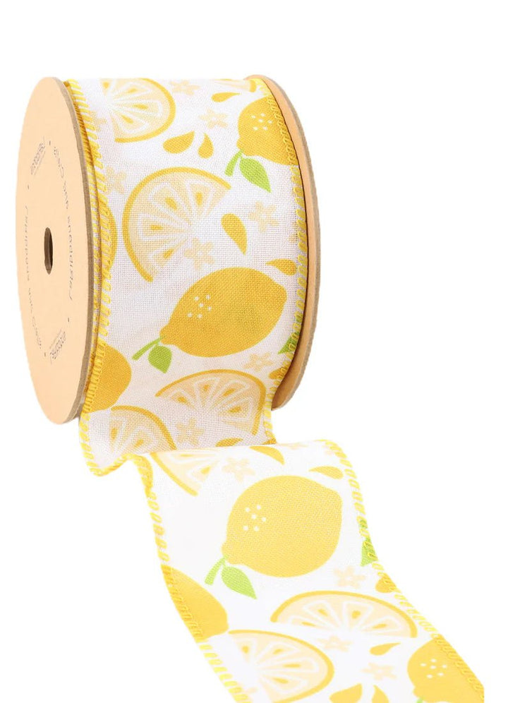 Lemons wired ribbon, 2.5” - Greenery MarketWired ribbon9318W - 640 - 63E
