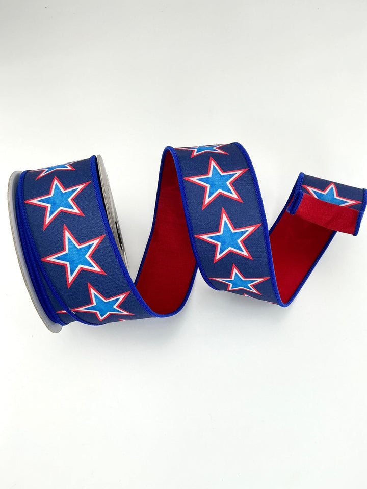 Liberty Stars 2.5” farrisilk wired ribbon - Greenery MarketRibbons & TrimSRO74 - 32