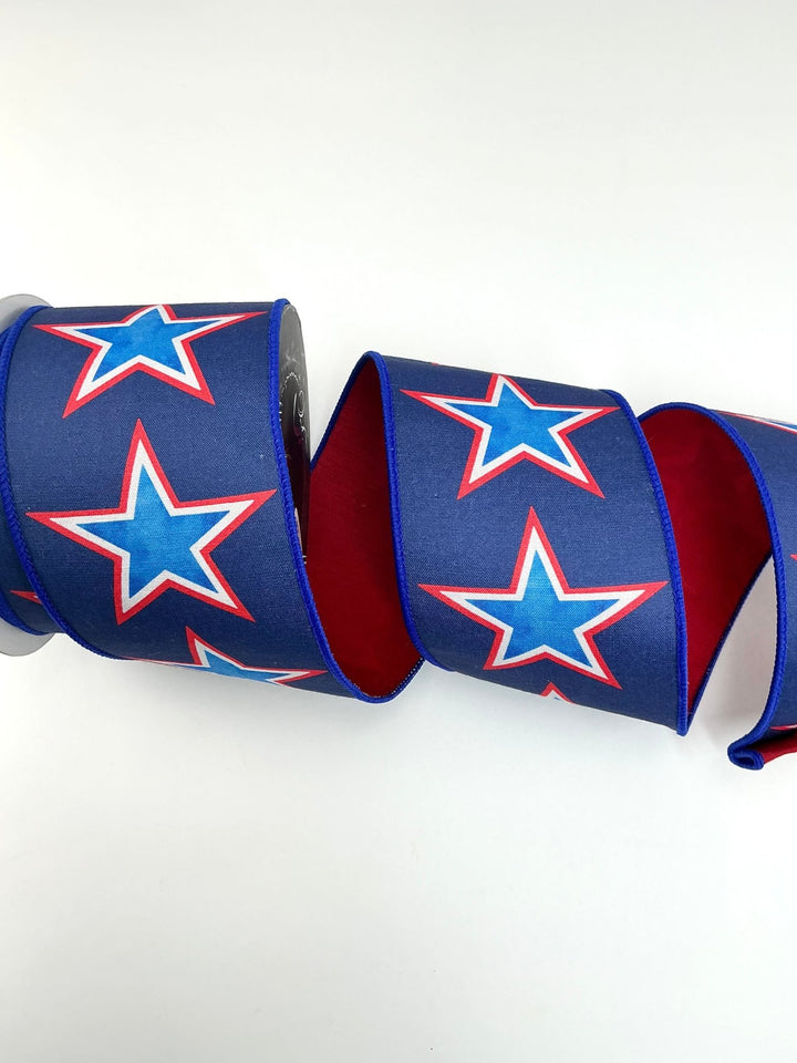 Liberty Stars 4” farrisilk wired ribbon - Greenery MarketRibbons & TrimSR075 - 32