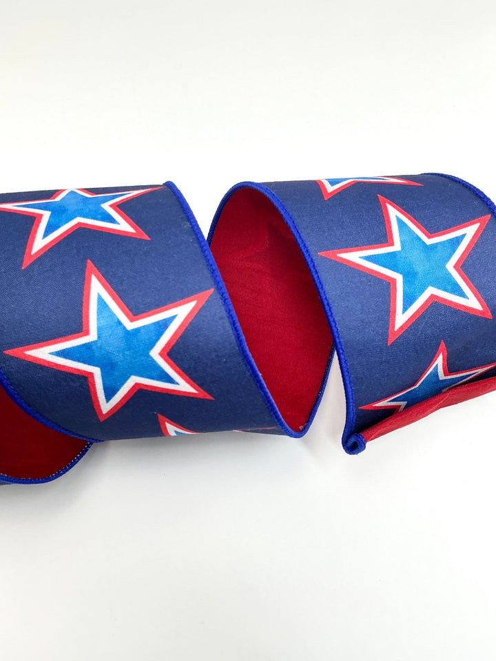 Liberty Stars 4” farrisilk wired ribbon - Greenery MarketRibbons & TrimSR075 - 32