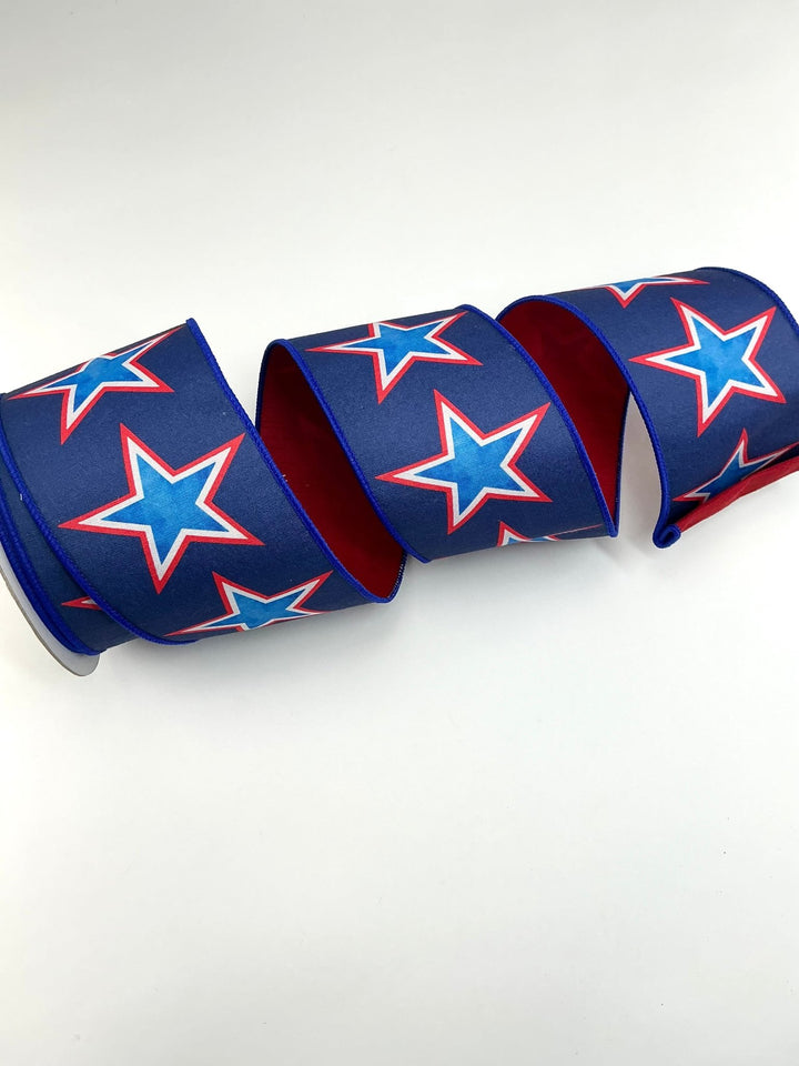 Liberty Stars 4” farrisilk wired ribbon - Greenery MarketRibbons & TrimSR075 - 32