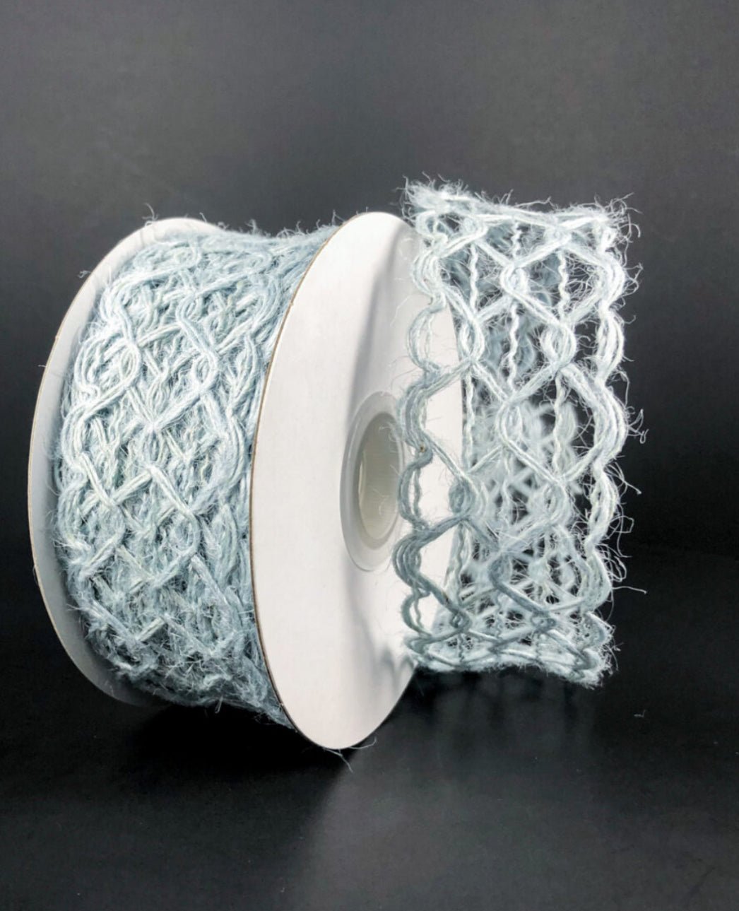 Light blue squiggle open weave wired ribbon, 1.5" - Greenery MarketWired ribbon67348 - 09 - 05