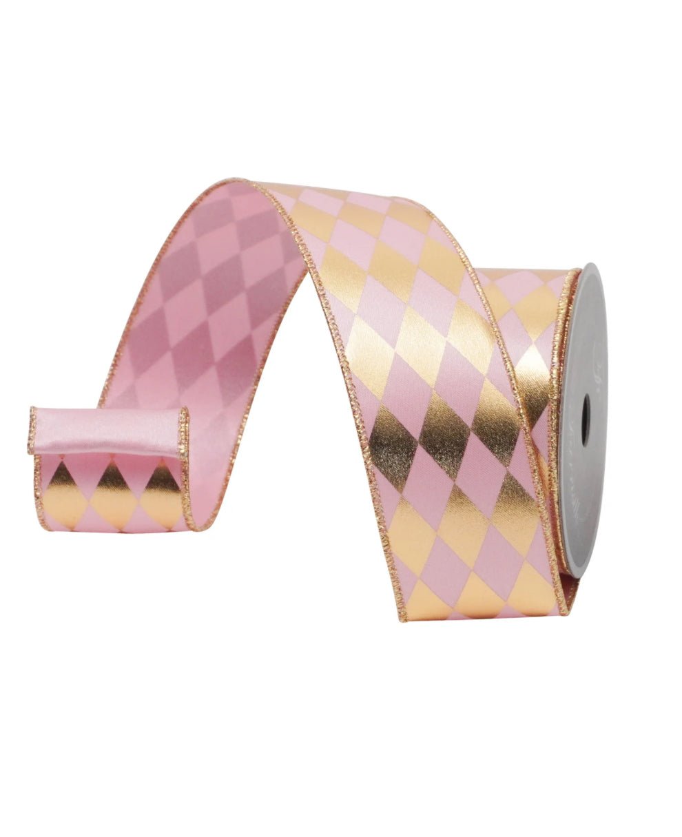 Light Pink Frolly Harlequin Farrisilk Wired Ribbon - 2.5" - Greenery MarketRibbons & TrimRS266 - 14