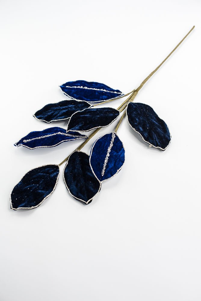 Magnolia leaves velvet spray - blue - Greenery MarketXF651 - B