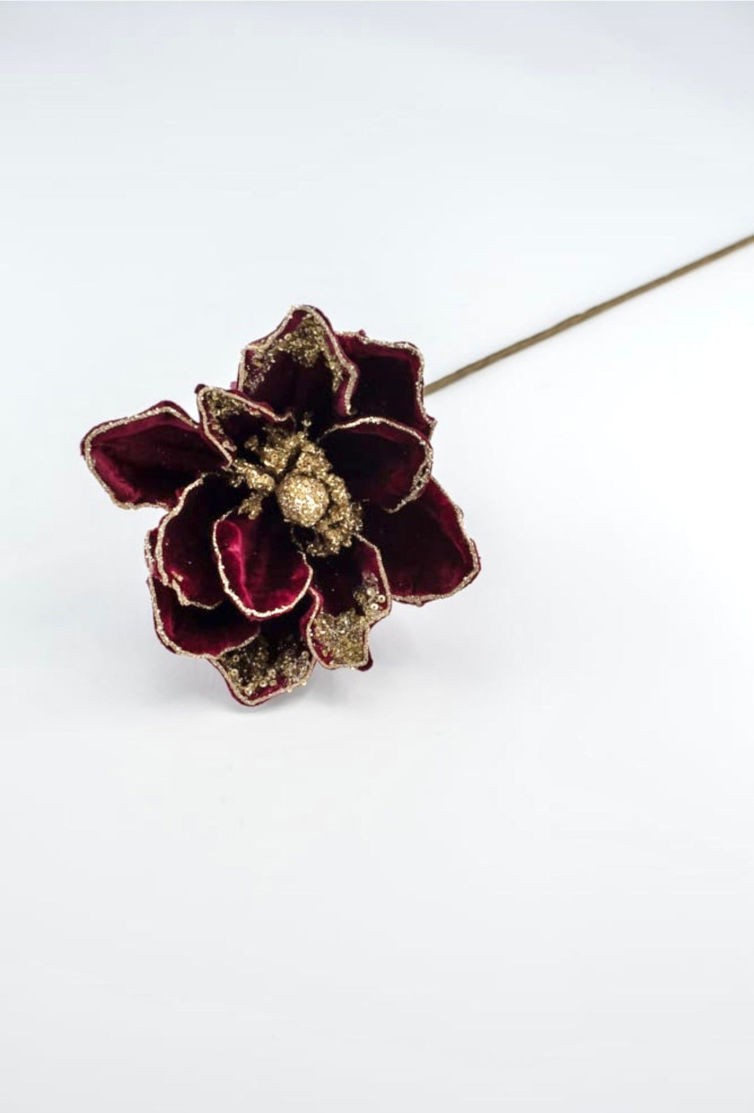 Magnolia sequins stem - burgundy and gold - Greenery MarketXF650 - BU
