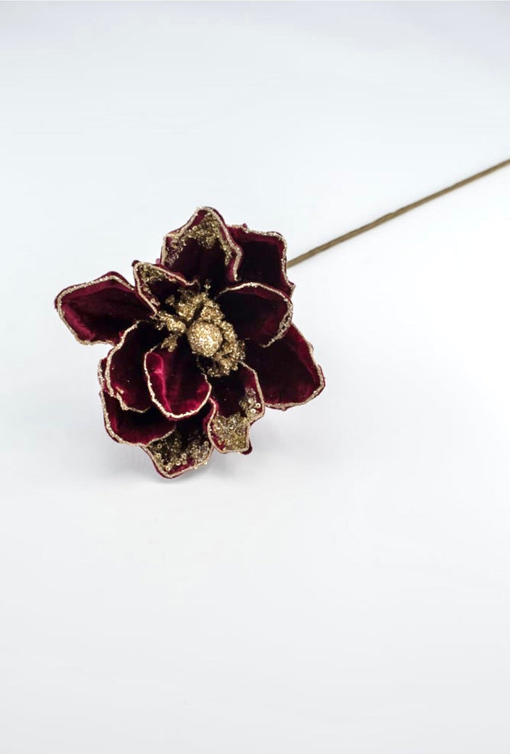 Magnolia sequins stem - burgundy and gold - Greenery MarketXF650 - BU