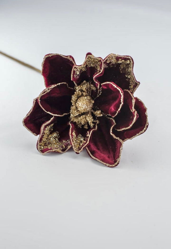 Magnolia sequins stem - burgundy and gold - Greenery MarketXF650 - BU