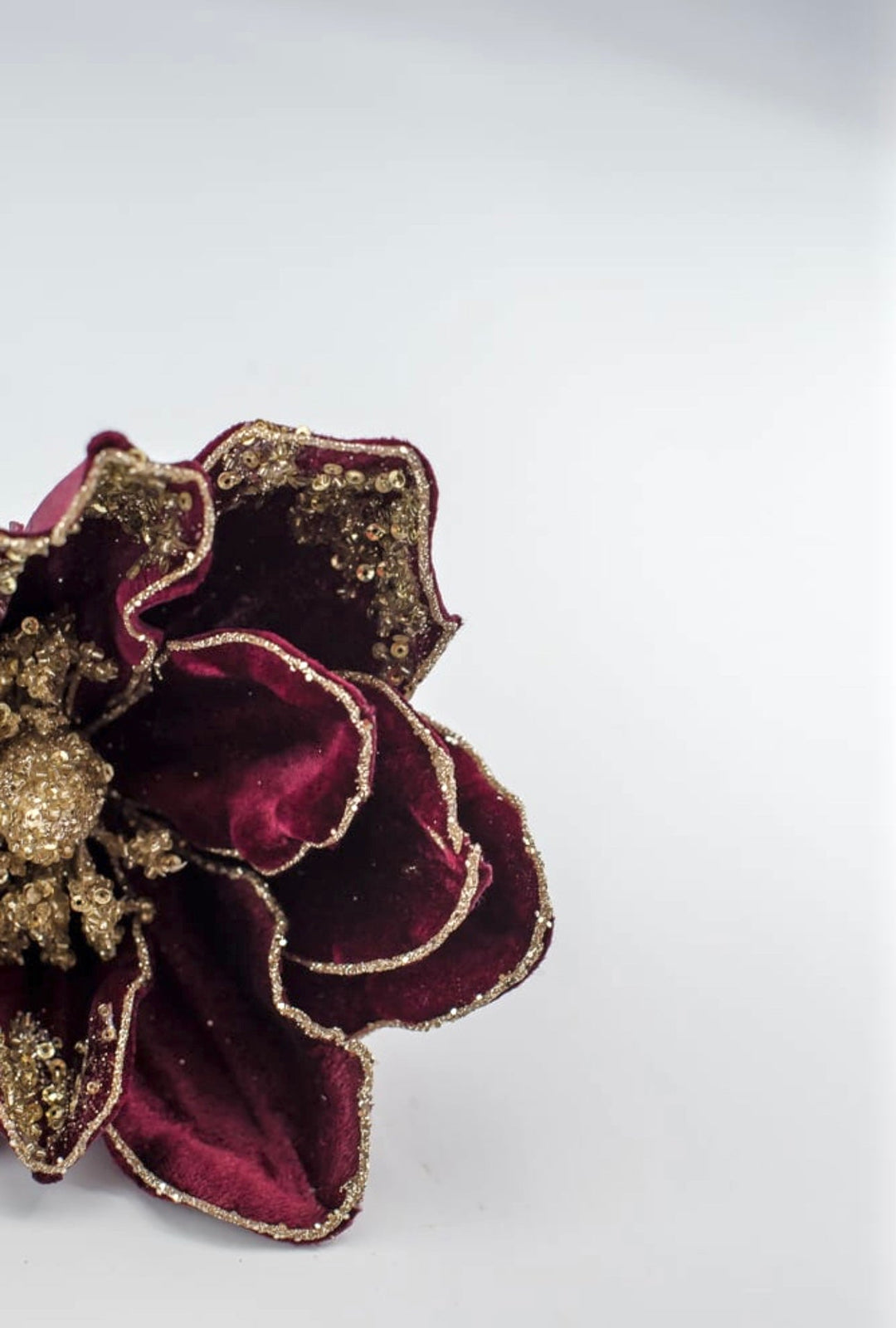 Magnolia sequins stem - burgundy and gold - Greenery MarketXF650 - BU