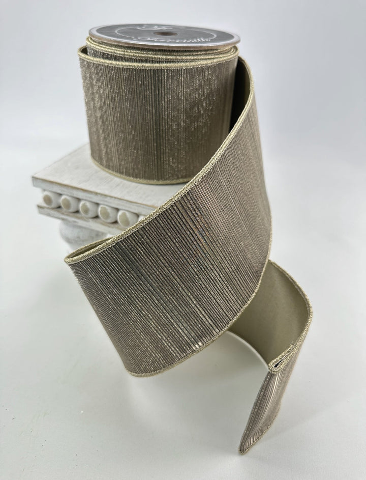 Manhattan Platinum 4” wired farrisilk ribbon - Greenery MarketRibbons & TrimRZ690-51