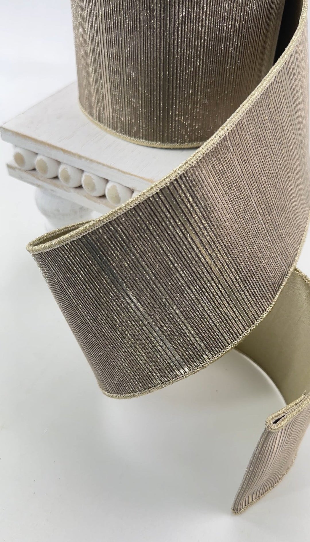 Manhattan Platinum 4” wired farrisilk ribbon - Greenery MarketRibbons & TrimRZ690-51