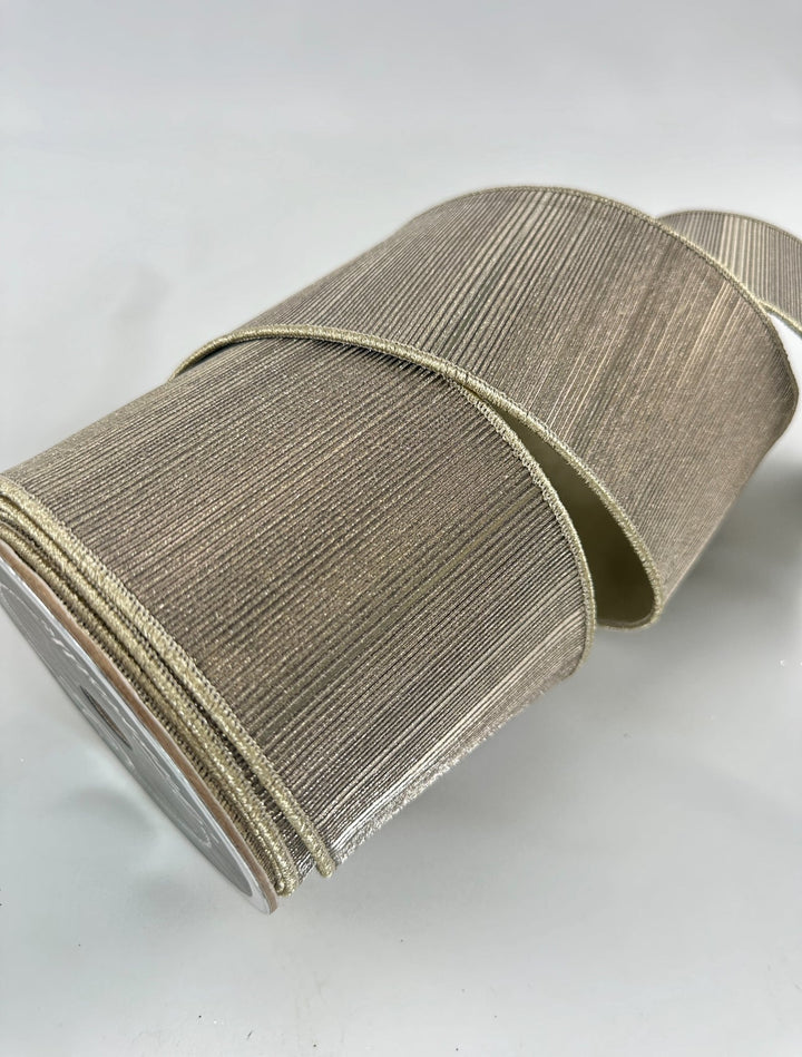 Manhattan Platinum 4” wired farrisilk ribbon - Greenery MarketRibbons & TrimRZ690-51