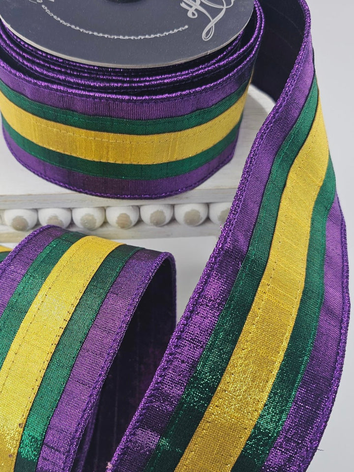 Mardi Gras Farrisilk Wired Ribbon - 2.5" - Greenery MarketRibbons & TrimSR114 - 58