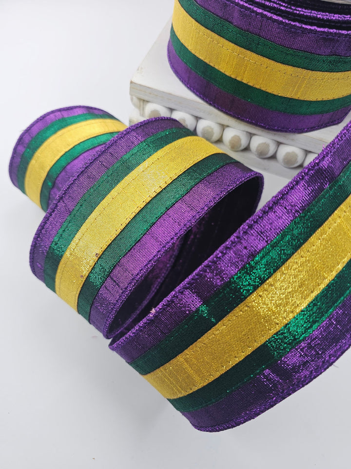 Mardi Gras Farrisilk Wired Ribbon - 2.5" - Greenery MarketRibbons & TrimSR114 - 58