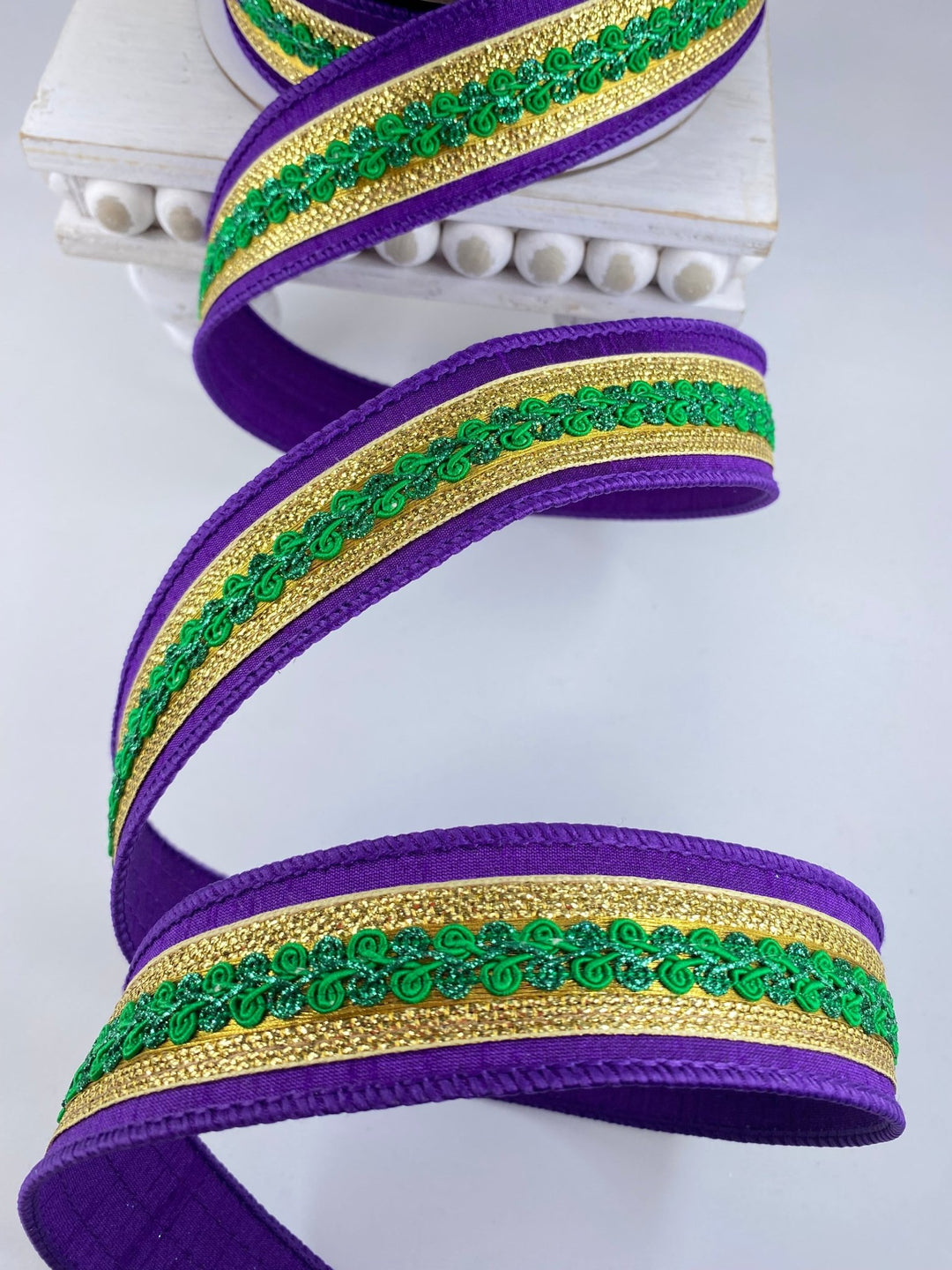 Mardi Gras Swirl Purple, Farrisilk 1.5” Wired Ribbon - Greenery MarketRibbons & TrimSR112 - 58