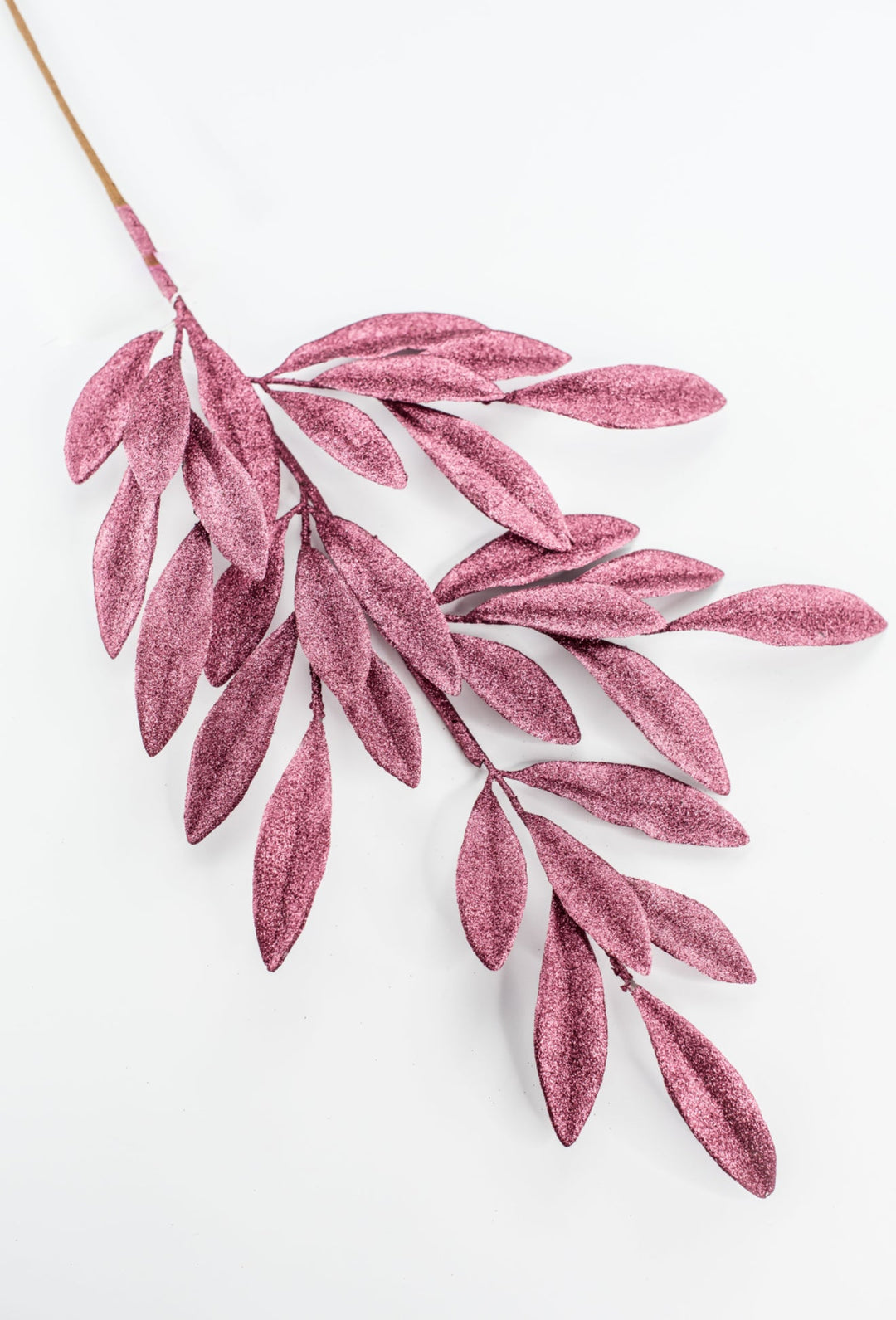 Mauve Glitter Laurel Leaves Spray - Greenery Market86483MV