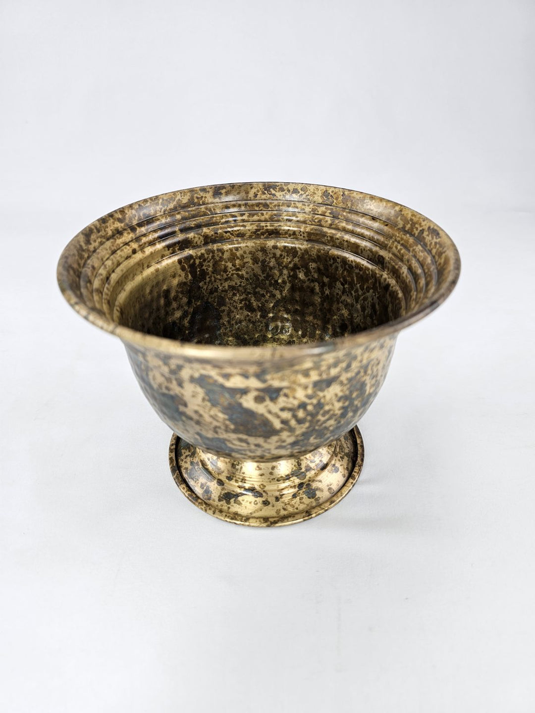 Metal compote container for floral designs -gold patina - Greenery MarketVasesKE257038