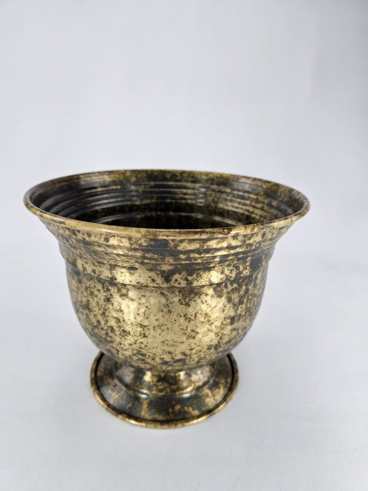 Metal compote container for floral designs -large size patina - Greenery MarketVasesKE257238