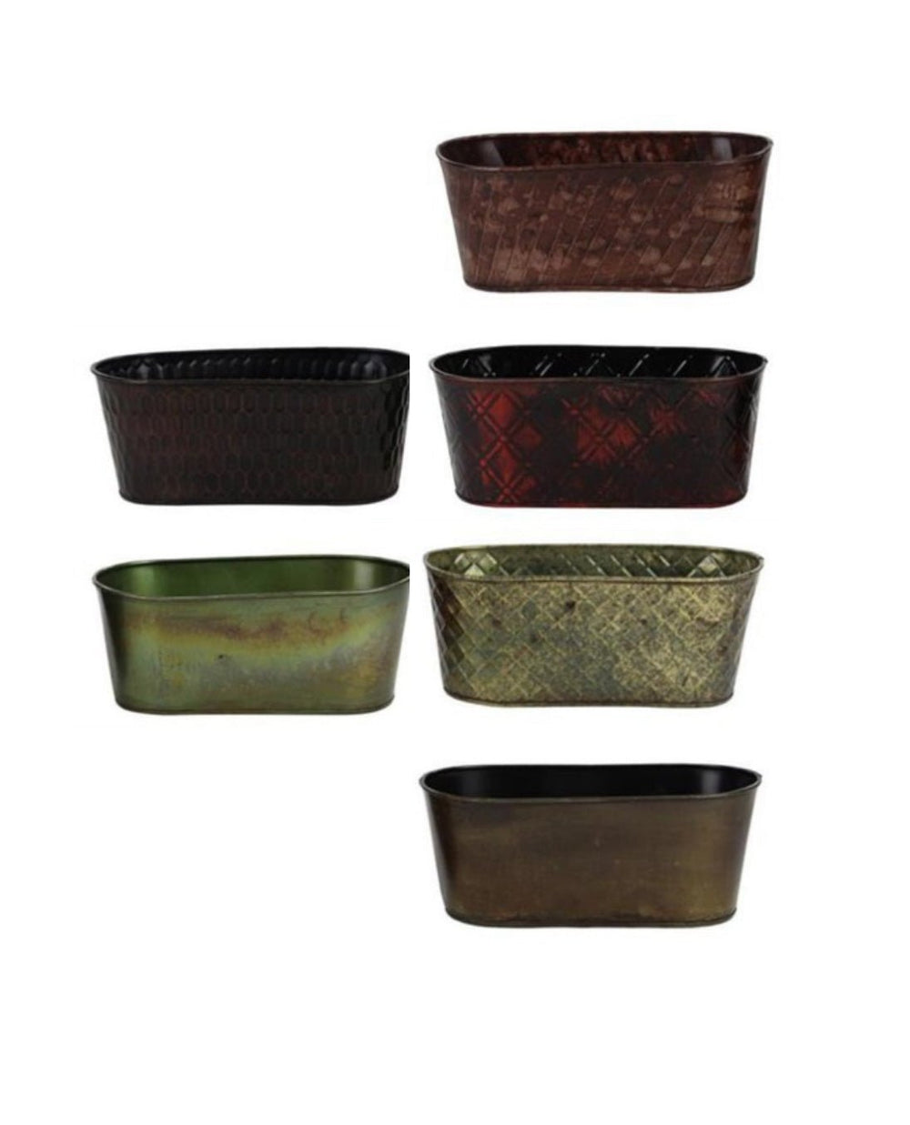 Metal, oval containers for floral designs - Greenery MarketVasesKE259197