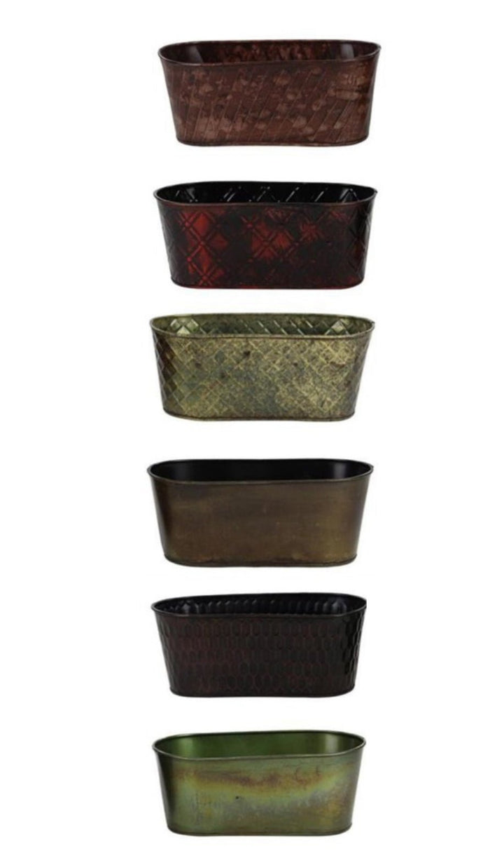 Metal, oval containers for floral designs - Greenery MarketVasesKE259197
