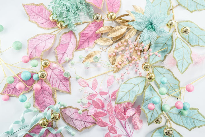 Mint and Gold Holly Leaves Garland - 5 FT - Greenery Market86265MIGD