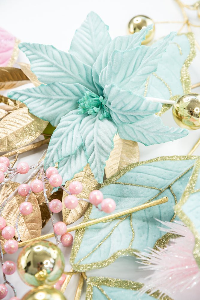 Mint and Gold Holly Leaves Garland - 5 FT - Greenery Market86265MIGD