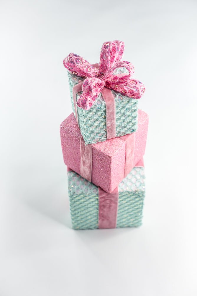 Mint and Pink Gift Box Stack - Greenery Market86353MIPK
