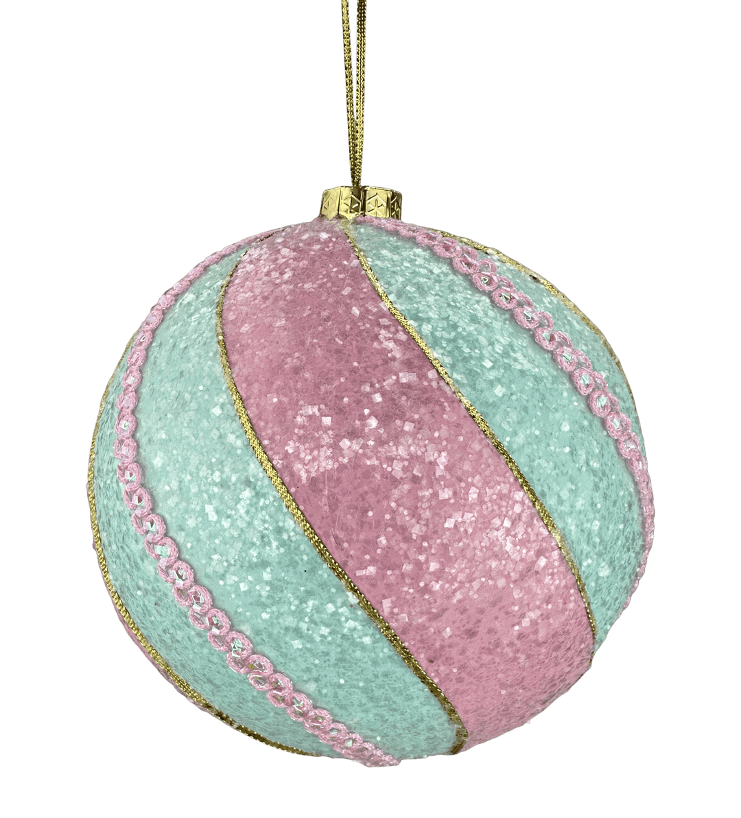 Mint and Pink Ornament Ball - Large 6.5” - Greenery Market86516MIPK