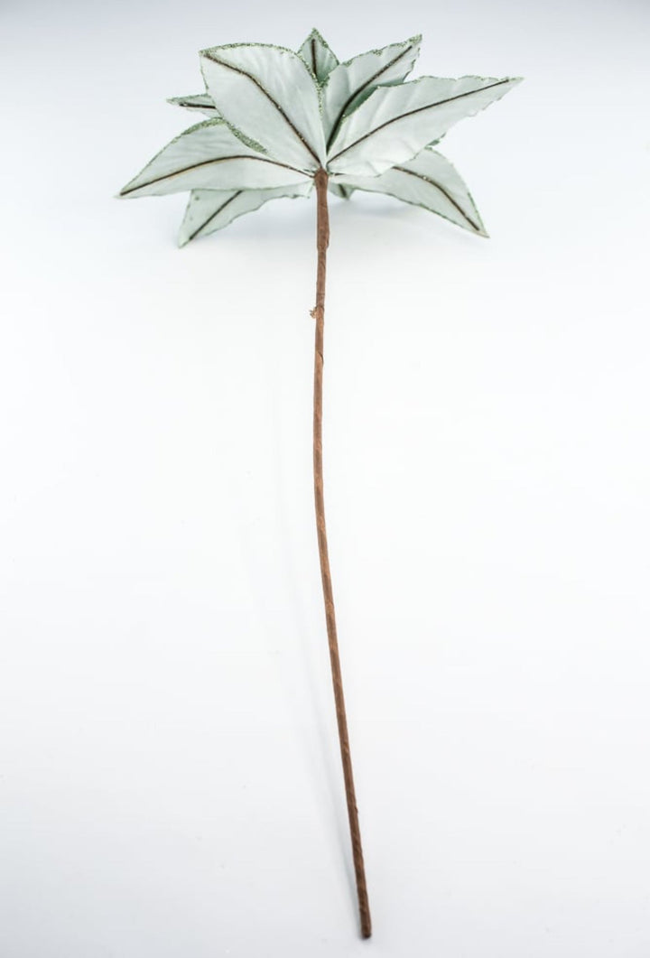 Mint green velvet poinsettia stem - Greenery MarketXS408774