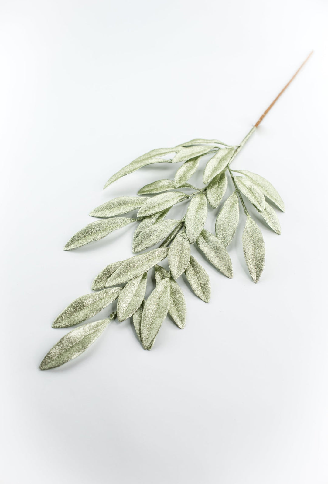 Minty Green Glitter Laurel Leaves Spray - Greenery Market86483MINT