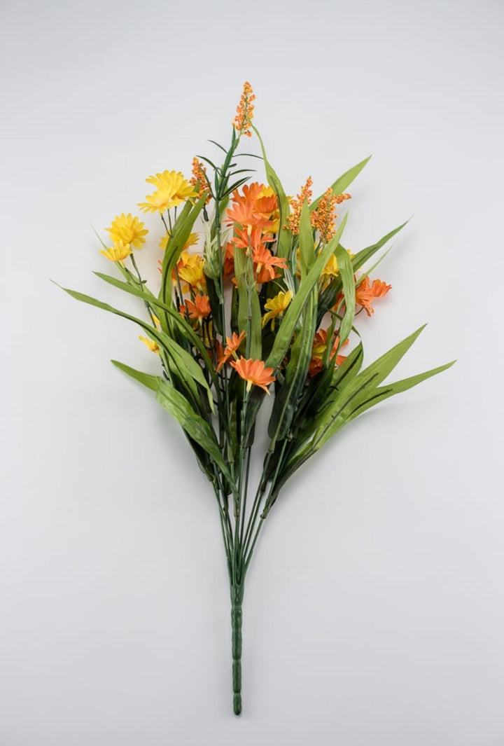 Mixed daisies bush - yellow orange - Greenery MarketArtificial Flora83399 - ORYEL